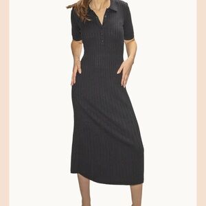 Elegant Black Ribbed Dress